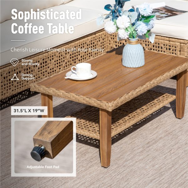 [Boho Wicker Patio Set] 1/2 Packages Shipping MixPatio Boho Wicker Patio Furniture Sofa Set, 3/6 Seaters, Outdoor Rattan Sectional Sets Conversation Set - Weather-Resistant, With Dual Storage Coffee Table for Garden, Patio & Deck