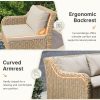 product-fancy-48147e92-e1a0-43f7-a14a-0745851173b7 3pcs Outdoor Rattan Sofa Set, All-Weather Ergonomic Patio Furniture with Storage Coffee Table And Cushions, Elastic Seat Cushions, Handwoven Patio Furniture for Porch, Garden, Backyard, Durable Outdoor Furniture for Family Gatherings, Ideal Gift