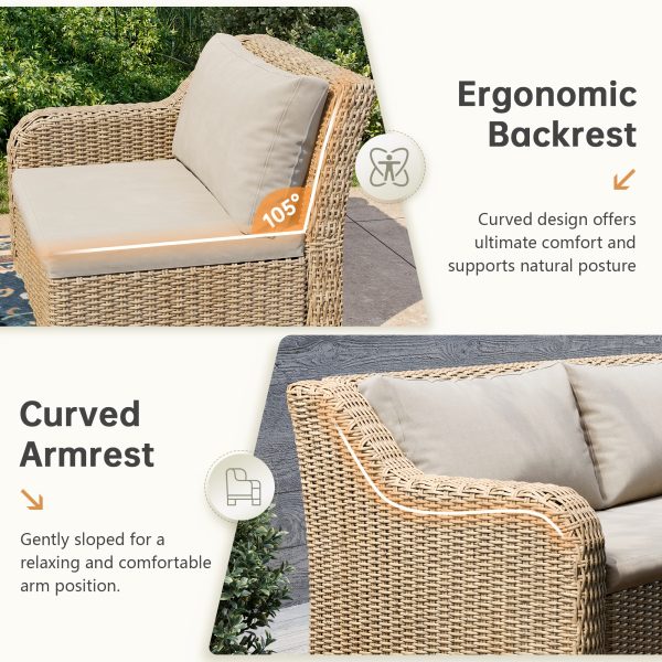 product-fancy-48147e92-e1a0-43f7-a14a-0745851173b7 3pcs Outdoor Rattan Sofa Set, All-Weather Ergonomic Patio Furniture with Storage Coffee Table And Cushions, Elastic Seat Cushions, Handwoven Patio Furniture for Porch, Garden, Backyard, Durable Outdoor Furniture for Family Gatherings, Ideal Gift