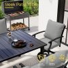 9pcs Outdoor Dining Set - Patio Dining Set for 8. Includes 1 Rectangular Table, 8 Dining Chairs with Cushions, for Lawn, Garden
