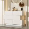 product-fancy-48396d24-d225-41aa-90aa-3bbeb5f3e52b Contemporary Glossy Dresser Storage Unit Featuring Six Drawers, a Wooden Double-Layer Shiny Chest Suitable for Bedrooms And Living Rooms, Designed with Simplicity And Elegance