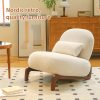 product-fancy-485f449e-c76c-4ff5-af2f-1b6f5e5c2175 Cute Accent Chair with Solid Wood Legs, Velvet Living Room Chair with Soft Cushion, Cozy Bedroom Chair, Comfy Armless Reading Chair for Apartment, Waiting Room, Balcony