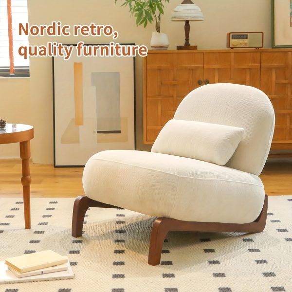 product-fancy-485f449e-c76c-4ff5-af2f-1b6f5e5c2175 Cute Accent Chair with Solid Wood Legs, Velvet Living Room Chair with Soft Cushion, Cozy Bedroom Chair, Comfy Armless Reading Chair for Apartment, Waiting Room, Balcony