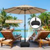 [9ft Polyester Patio Umbrella] 9ft Polyester Patio Umbrella with Base | Outdoor Market Umbrella with Ventilation, Suitable for Pool, Garden, Backyard, Deck, Christmas & Halloween