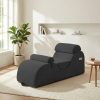 product-fancy-48ac050e-c094-4040-abc3-60fc3a2b11d7 Striped Adult Yoga Chair, Indoor Toilet Chair with Side Pockets, Headrest, Lumbar Cushion, Movable Footrest, Curved Yoga Sofa for Relaxing And Stretching in Bedroom, Black