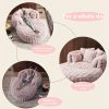 product-fancy-48b48dca-2e2f-4cc7-8ebb-8d47f079124e Oversized Chaise Lounge Chair Indoor with Ottoman 55" W X 75" L Round Reading Chair Plush Faux Fur Corduroy Cloud Circle Boneless Chair with 5 Pillows for Living Room