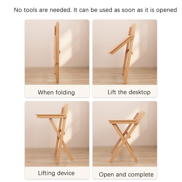 product-fancy-48dc5b54-210d-43e2-88b4-23a7bdaef4e5 Foldable Solid Wood Computer Desk Suitable for Home, Small Space Desk with Bedside Writing Table, Foldable Study Desk for Dorm, Apartment, Bedside Writing Table, Wood, Compact Foldable Furniture for & Students