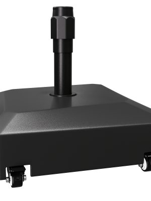 [Heavy-Duty Umbrella Base] 124lbs Heavy-Duty Mobile Umbrella Base with Wheels & Weighted Base Suitable for 1.3"-1.9" Poles, Powder-Coated Outdoor Umbrella Stand for Patio, Poolside, Deck, Garden, Stable Weighted Base for Market Table Umbrellas Holder
