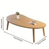 product-fancy-49033ecc-b698-4fd9-866c-fd9418e863ad Natural Wood Grain Oval Coffee Table, Irregular Solid Wood Top Shows Unique Beauty. Slim Legs Create Lightweight Visual. Cozy Companion for Living Room Reading Nook. Holds Vase And Magazines Displaying Lifestyle. Modern Minimalist Home Core Piece