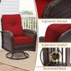3pcs Patio Furniture Set, Outdoor Swivel Rocking Chairs with Glass Top Table and Thick Cushions for Porch, Deck, Balcony, Poolside, Patio Table And Chairs Set, Outdoor Dining Table And Chairs, Patio Chairs, Outdoor Furniture, Patio Set, Porch Seating, Deck Furniture, Cozy Outdoor Set, Swivel Chair, Garden Furniture Outdoor, Garden Chair, Outdoor Table And Chair Set, Bistro Patio Set, Patio Furniture Set Outdoor, Outdoor Patio Furniture Set, Small Patio Furniture Set, Front Porch Decor