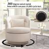 product-fancy-4921aba1-7a78-4938-b884-d275d9c35704 Beige Upholstered Swivel Chair with a Pillow, Perfect for Accenting Your Living Room, Bedroom, Or Reading Area