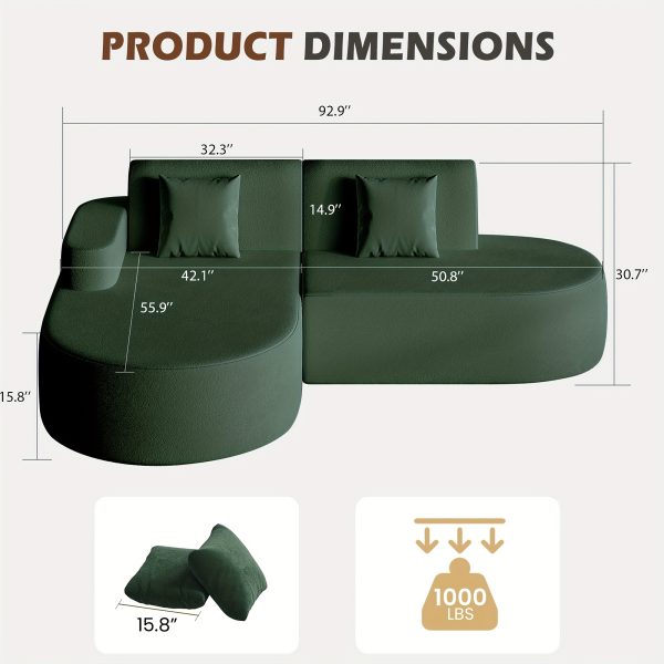 product-fancy-49352603-c036-4dad-9621-c1f8b9a00f43 Modern L-Shaped Sectional Sofa with Chaise Lounge - Deep Seat Corner Couch, Boneless Cushion Design & Plush Sponge-Filled, Gray/Black/Beige/Green, Easy Assembly Contemporary Living Room & Bedroom Furniture, Space-Saving Modular Sofa for Apartments &