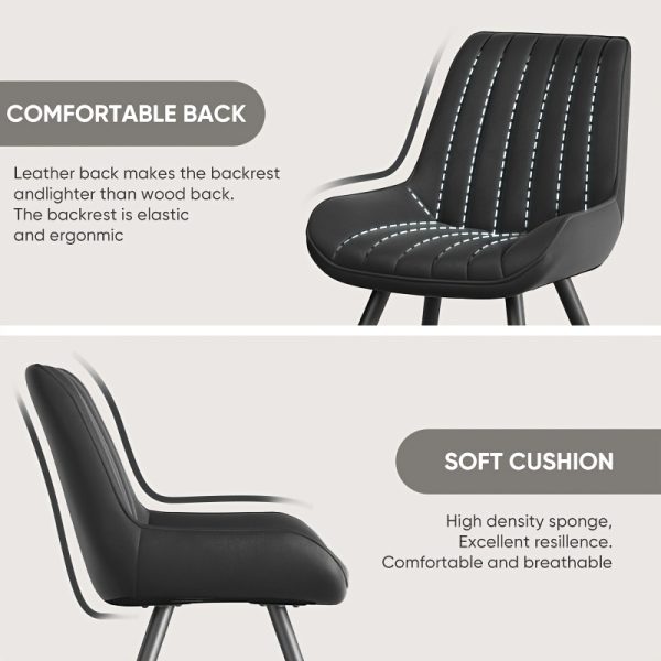 product-fancy-495f9af2-b537-41f9-b179-47619a14ed5e Modern Dining Chairs, Comfy Dining Room Chairs with Thick Cushions, Upholstered Fabric Kitchen Side Chairs with Metal Legs