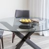 product-fancy-4993318b-e91d-407b-9cb2-1489b16290e6 A 42-Inch Round Glass Tabletop, Featuring 0.37-Inch Thick Tempered Glass with a Pencil Polished Edge, Serves As a Clear Replacement for Dining Tables, Coffee Tables, Office Desks, And Kitchen Tables. It Offers a Large, Durable