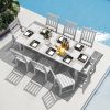 HDPE Plastic Wood Patio Table and Chair Set, Outdoor Garden Leisure Table and Chairs, Durable and Easy to Clean