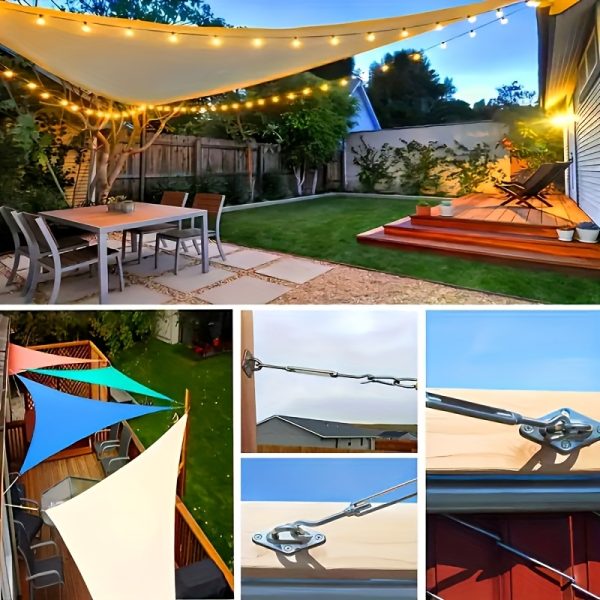 44pcs Sun Shade Sail Hardware, 304 Stainless Steel Material, Heavy Duty Sun Shade Sail Stainless Steel Hardware Kit, Suitable for Courtyard Garden Awning Hanging Installation