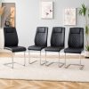 product-fancy-4a4bb32b-4b75-47d4-bafc-01f32d7d6c53 Modern PU Leather Dining Chairs Set of 4 - Light Gray/Dark Gray Suitable for Kitchen, Living Room & Dining Room, Foam Cushioned Seats, Cantilever Base with Anti-Slip Footpads, PVC-Coated Faux Leather Armless Chairs, Easy Assembly