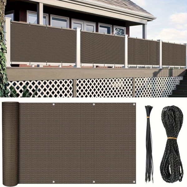 product-fancy-4a5f3b50-6603-40e4-b3ee-6e21d6931a28 3*16ft, Balcony Privacy Screen Fence Cover Net, Fencing Mesh Shade Net, Windproof Sun Shade, Outdoor Protection Fencing Net, Balcony Mesh Net for Patio, Fence, Backyard, Porch(Black Brown Green Gray Sand White Blue)