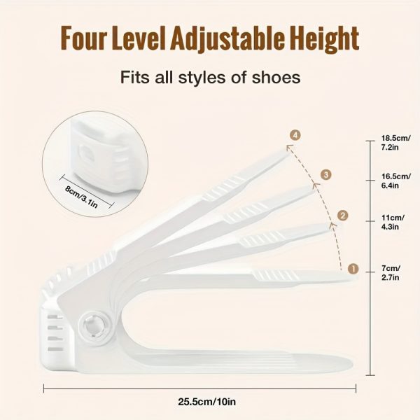 30-Pack Adjustable Shoe Storage Slots, Space-Saving Plastic Shoe Rack for Closet, Entryway, Hallway, Living Room, Bedroom, Easy Stackable, No Power Required, Home Organization Solution for Shoe Storage