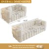 Modern Oversized 59.2" 2-Seater/80.3" 3-Seater Boucle Sofa Couch with 2 Pillows, Comfy Upholstered Sherpa Sofa, Tufted Cozy Deep Seat Cloud Couch for Living Room Apartment Office