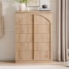 product-fancy-4afc4967-5255-42a0-a220-49cf712ca870 JXQTLINGMU Modern 5 Drawers Dresser For Bedroom With Arched Panel, 44" Tall Dresser For Closet With Metal Handles, Push-to-Open Wood Storage Closet Dressers Tv Stand For Living Room, Hallway
