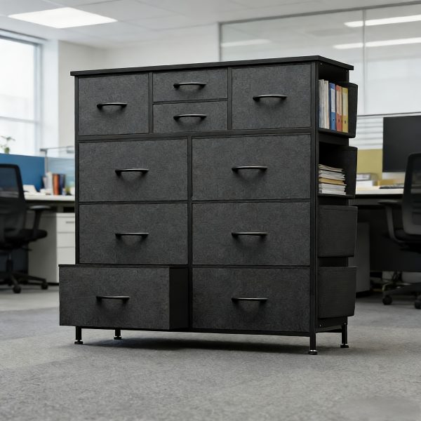 product-fancy-4b0ca371-d79d-4ded-87e3-b9f3d4a9fa93 Storage Cabinet, Office File Cabinet, Large Capacity Multi-Layer Drawer And Side Storage, Side Bag, Metal Frame, Stable Storage Cabinet