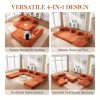 product-fancy-4b4b73fd-6bfd-44d0-91d9-06caaff11d26 KERDOM Chenille Oversized Sleeper Sofa Couch, 170 Inches Extra Long Convertible 3-4 Person Pull-Out Sofa Bed, Sectional Convertible Corner Sofa, Combination Spliced Block Sofa Side Table