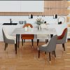 product-fancy-4b518973-064e-449f-8166-55bcc800611c AESOME 47.2" Dining Table - Rectangular 4-6 Seat Dinner Table With Marble Sintered Stone Table Top - Tapered Metal Legs For Dining Room Restaurant And Living Room Furniture