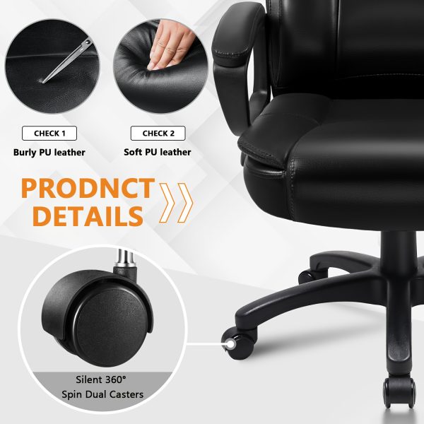 product-fancy-4b6f5713-3850-4ea1-97c3-4bd7115278e4 Home Office Desk Chair, 400LBS Big And Tall Computer Executive Chair, Ergonomic PU Leather Chairs with High Back Cushion, Adjustable Armrest &Lumbar Back Support, for Long Time Sitting