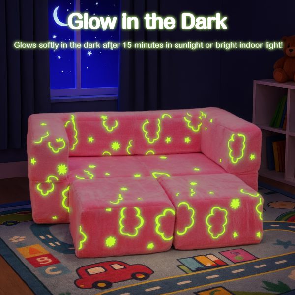 product-fancy-4b8db77f-775b-4541-9bc1-2c53dfe897eb Modular Sofa with Glow-in-the-Dark Foam Cushions & Removable Cover - Soft, Comfortable, Easy-Clean Design, No Assembly Required, Perfect for Home, Playroom, or Living Room Decor, Modular Furniture | Modern Sofa Design | Durable Foam Cushions