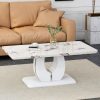 product-fancy-4b98ed9b-eada-43c6-91d1-d107b888f7c3 Contemporary Minimalist Rectangular Coffee Table Featuring a White Faux Marble Design, a Spacious And Adaptable Piece for The Living Room, Perfect As a Central Tea Table Or Accent Furniture, Ideal for Various Settings, And Easy to Assemble