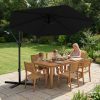 product-fancy-4ba19294-f42e-42b6-b8f1-b9e2717671d9 10-Foot Cantilever Patio Umbrella Featuring an Infinite Tilt Mechanism, Offset Outdoor Umbrella with a Cross Base, Durable Crank Lift Market Umbrella Suitable for Yards, Gardens, And Decks (Weighted Base Sold Separately)