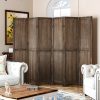 product-fancy-4be8f9aa-901f-4c02-b259-7a2731618244 4/6 Panels Room Divider Screen - 360° Adjustable Folding Panels, 91" Handcrafted Decorative Wooden Room Divider Screen, Freestanding Divider for Room Separation, Bedroom, Living Room & Patio, White/Brown