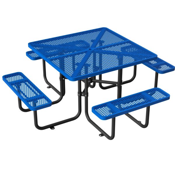 product-fancy-4c0704b1-0c56-49a6-aa4c-6f4e32c66a6c 6-Person Outdoor Round Iron Picnic Table with Built-in Bench and Umbrella Hole, Suitable for Gardens, Courtyards, Patios, Lawns, Etc.