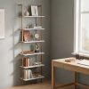 product-fancy-4c2810e6-180a-47ca-8c4a-da81a0478d0e 6 Tier Industrial Wall Mounted Shelves, White Faux Marble Floating Shelves, Open Storage Display Plant Rack for Living Room Kitchen Bedroom Office