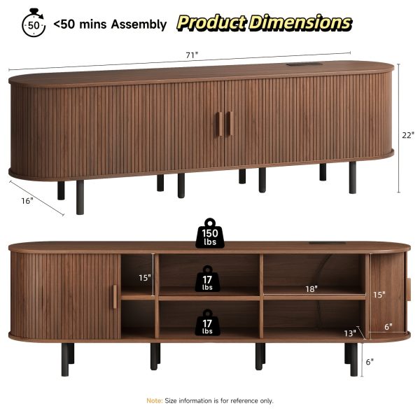 product-fancy-4c2b10b2-66d4-4e96-a611-86b17e60c994 PAZCASA Wide Large TV Stand, Available in 86-inch/70.8-inch/55-inch Sizes, with Power Outlets, Suitable for 90-inch TVs. Sturdy and Durable Entertainment Center Featuring Adjustable Shelves, Sliding Doors, and Ample Storage Space. Modern Media