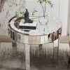 product-fancy-4c4862e8-c67a-47d6-b4c8-7b9e3a65c147 AESOME 23.62'' Mirrored Round Coffee Table for Living Room Modern Glass Accent Table with Crystals Inlay Silver Sofa Accent Table for Home & Office