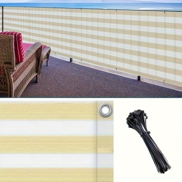 product-fancy-4c4e2815-d881-44aa-a743-f1fc8159fc4f 3*16ft, Balcony Privacy Screen Fence Cover Net, Fencing Mesh Shade Net, Windproof Sun Shade, Outdoor Protection Fencing Net, Balcony Mesh Net for Patio, Fence, Backyard, Porch(Black Brown Green Gray Sand White Blue)