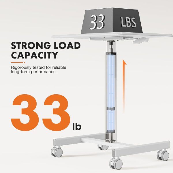 product-fancy-4c6bac13-1259-4b00-a819-57f9aa677bf5 Small Mobile Stading Desk - Sit Stand Desk, Portable Rolling Laptop Desk With Lockable Wheels, Overbed Table With Wheels Adjustable Height, Computer Workstations