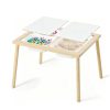 Kids Sensory Table with 3 Storage Bins, Solid Pine Wood Activity Table, Double-Sided Drawing & Play Surface, Sand And Water Play Table for Toddlers, Indoor Outdoor Learning & Craft Table