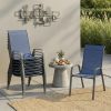 product-fancy-4c8301cc-ff53-4eba-9691-3751ea269661 8/6pcs Patio Chairs, All Weather Textilene Fabric & Metal Frame, W/Armrests, Strenthened Iron Spacers, 330 LBS, Outdoor Chairs Set For Backyard, Poolside, Garden