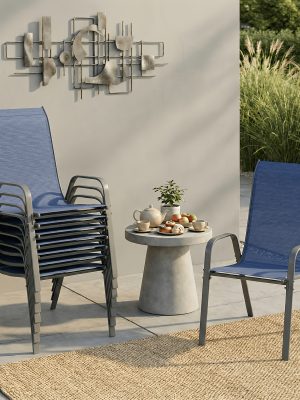 8/6pcs Patio Chairs, All Weather Textilene Fabric & Metal Frame, W/Armrests, Strenthened Iron Spacers, 330 LBS, Outdoor Chairs Set For Backyard, Poolside, Garden