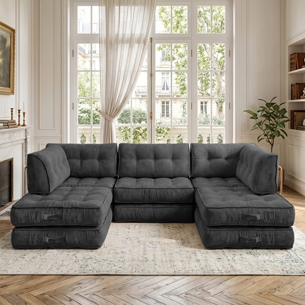 product-fancy-4c92425a-bb00-4e83-88fb-e203def3e097 Cloud-Like Chenille Sofa, 300Cm/118.1" Long, 174Cm/68.5" Wide, 84Cm/33" High, 1400Lbs Load Capacity, Ultra Soft & Durable, Pet Friendly, Easy Clean, with Side Storage Pocket & Easy Pull Handle Luxury Lounge Couch for Living Room