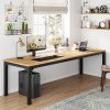 product-fancy-4ce166a7-7294-40d9-973e-751c6dc391e6 78.7" Extra Long Wooden Computer Desk for 2 People - Dual Workstation with Sturdy Metal Legs, Engineered Wood & Natural & Black Finish, Spacious Home Office Desk, Study Writing Table, Easy Assembly, Office Desk Supplies And Accessories, Collaborative Workspace, Contemporary Design, Durable Construction