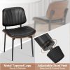 product-fancy-4d07361f-cd0c-4f9c-a706-379a8d2f299c Padded Seat & Backrest - Modern Faux Leather Dining Chairs - Set Of 2 - Metal Legs with Adjustable Feet - for Kitchen, Dining Room, Office