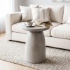 product-fancy-4d696149-5e45-451c-b337-5942f17cd8b7 21.8" Round Stool Magnesium Oxide Side Table, Grey Or Speckled White End Table - Modern Accent Table for Living Room, Bedroom, Balcony - Plant Stand, Nightstand