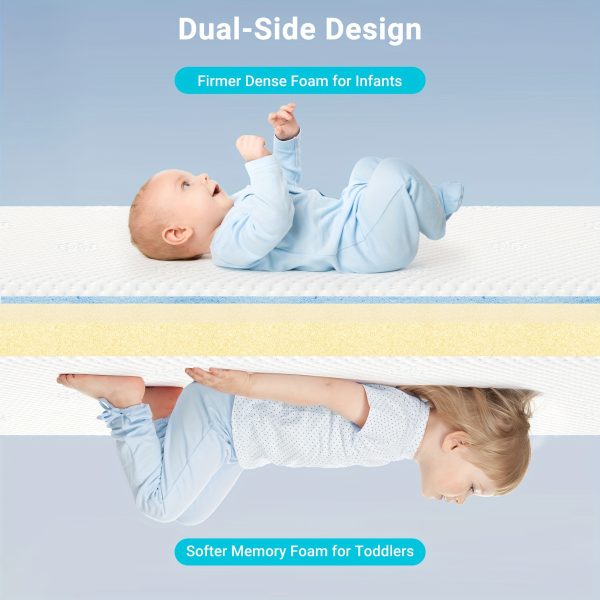 product-fancy-4d960617-6dc6-4771-9831-955baa065921 52" X 27.5" X 6/5.5" Cozy Baby Crib Mattress, Washable Zippered Protective Cover Included - Safe for Newborns & Growing Toddlers, Fits Standard Cribs And Toddler Beds