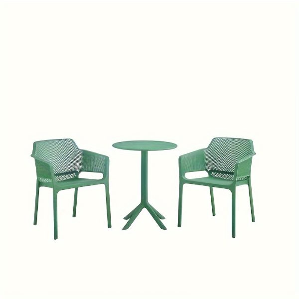 product-fancy-4da53d16-8081-42ec-b7b9-d84f5a3831cd 3pcs Plastic Arm Chair Bistro GRS Premium Ocean Plastic, Garden Chat Set Bistro