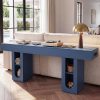 OMCHOM 70.9" Long Console Table with Storage Shelves, Modern Oval Entryway Table, Thick Heavy Duty Narrow Sofa Table with Storage, Accent Table for Behind Couch Living Room Hallway Foyer, Natural Wood