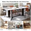product-fancy-4e78fd61-4f35-4783-9904-71f388aca822 Waterproof and Scratch-Proof Dining Table - Luxurious 71-Inch Large Rectangular with Marble-Color Wood Top - Adjustable V-Shaped Legs for 4-7 People - Ideal for Family Dinners, Office, Kitchen, Living Room